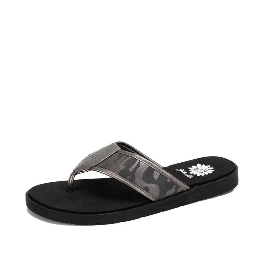 Yellow box Faren charcoal Flip flops sandals medium width FIRM PRICE
